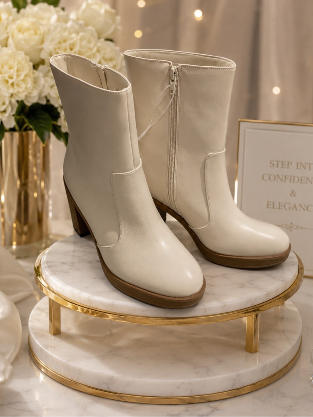 Universal Thread Beige Ankle Boot Platform Size 11